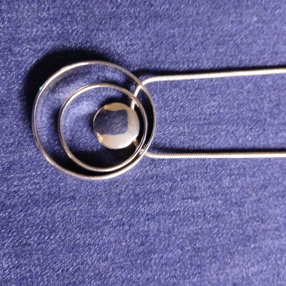 a new day Silver Double Circle Necklace